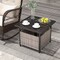 Costway Rattan Wicker Steel Side Table Outdoor Furniture Deck Garden Patio Pool Black/Gray/Brown